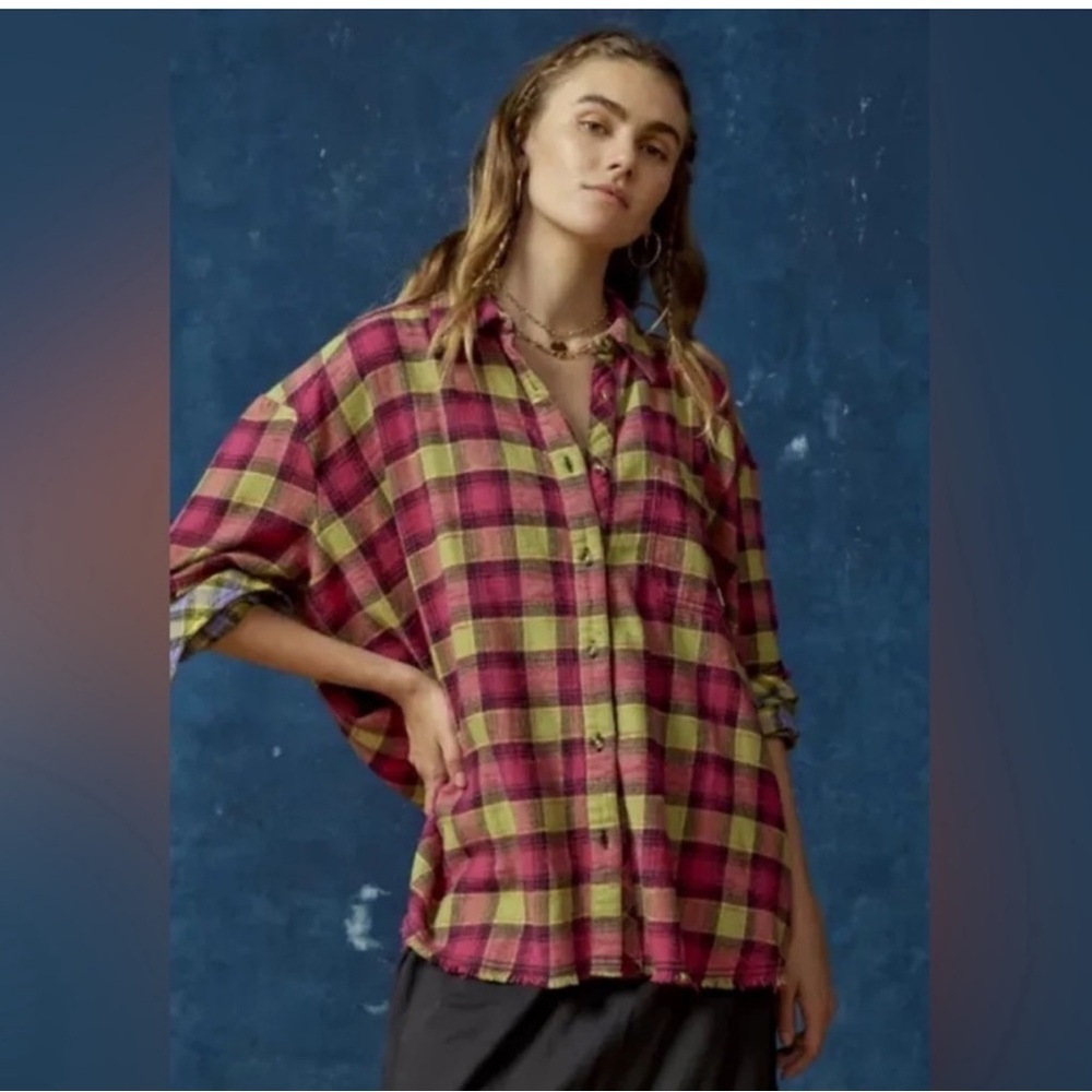 Urban Outfitters BDG Like New One Way Or Another Plaid Oversized Flannel Shirt S - Picture 3 of 7